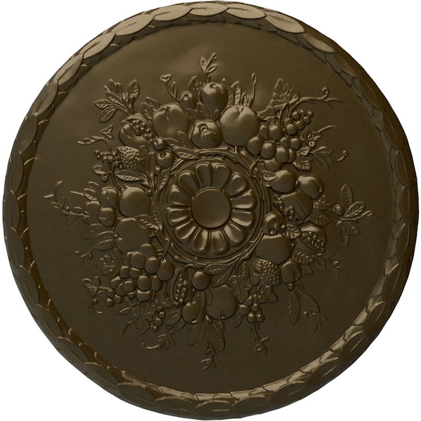 Ekena Millwork Anthony Harvest Ceiling Medallion (Fits Canopies up to 2 1/8"), 22 1/2"OD x 1 1/4"P, Brass CM22ATBRS - main